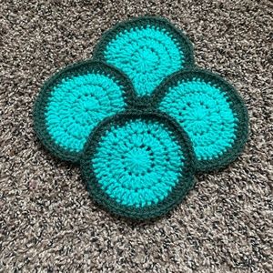 Handmade in crochet coaster round.